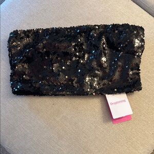Black Sequin Bandeau Top